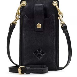 Patricia Nash Farleigh Leather Phone Crossbody Bag- Black